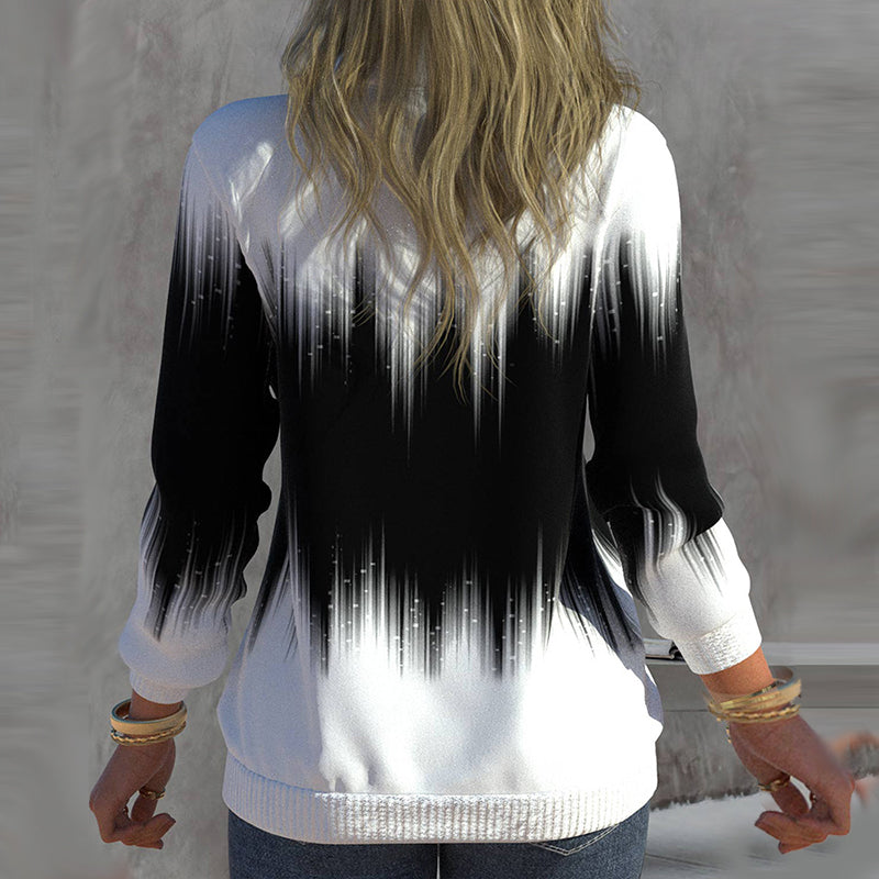 Dames Lange Mouw Sweatshirt met Halfhoge Kraag – Mock Neck, Casual voor Herfst/Winter