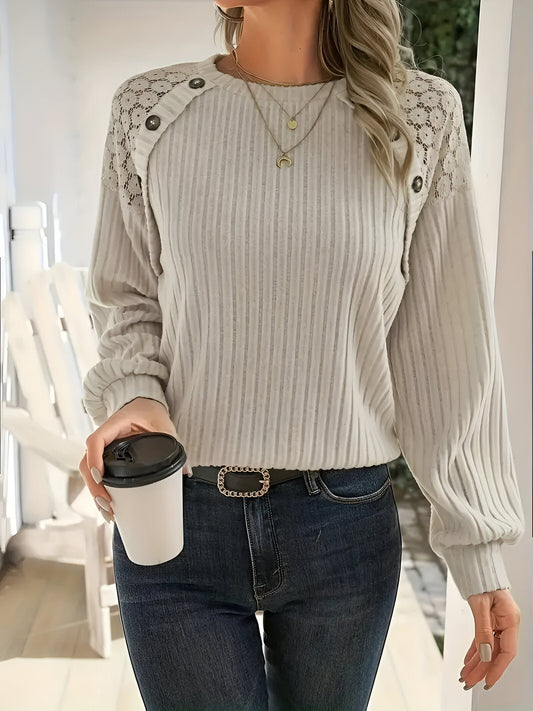 Chayenne - Elegant Sweatshirt met Kanten Details