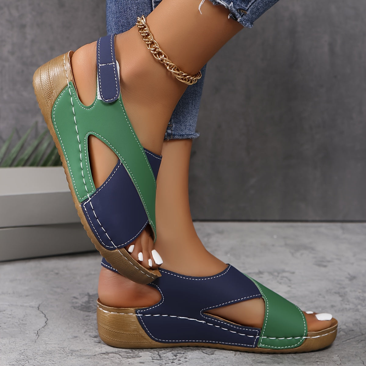 Livia - Trendy Color Block Sandalen