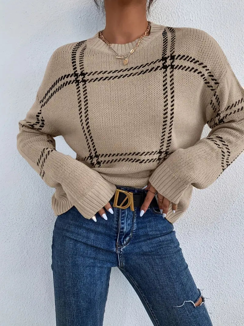 Livienne - Gebreide Trui met Ruitpatroon | Warm & Stijlvol