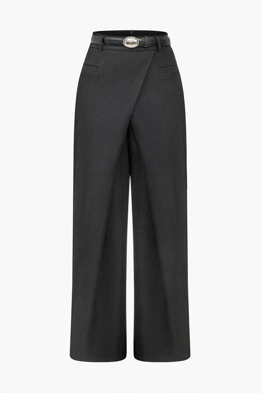 Elena | Elegante Hoge Taille Broek met Wikkeldetail