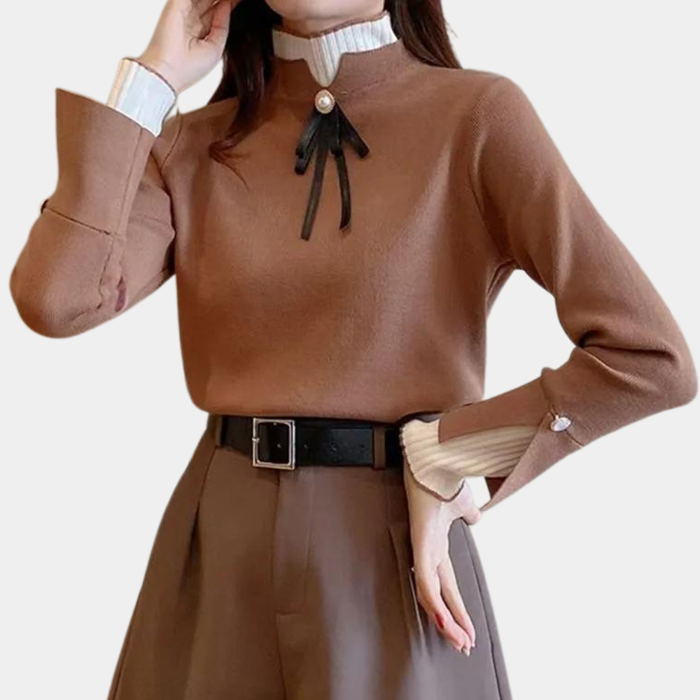 Elowen – Stijlvolle Damestrui met Hoge Hals | Warm & Trendy