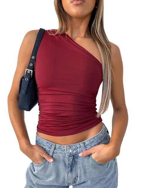 Danique - One-Shoulder Tanktop met Blote Rug