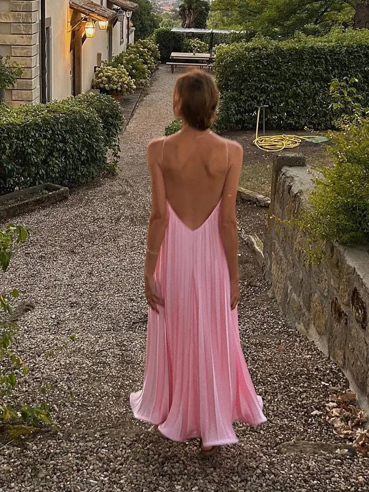 Amélie - Luxe Geplisseerde Halterjurk