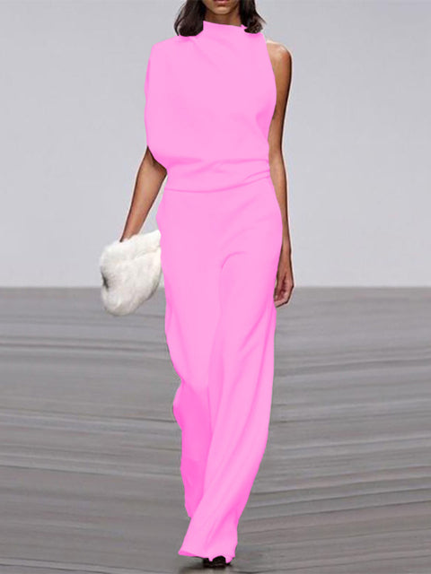 Alix - One-Shoulder Jumpsuit met Wijde Pijpen voor Dames