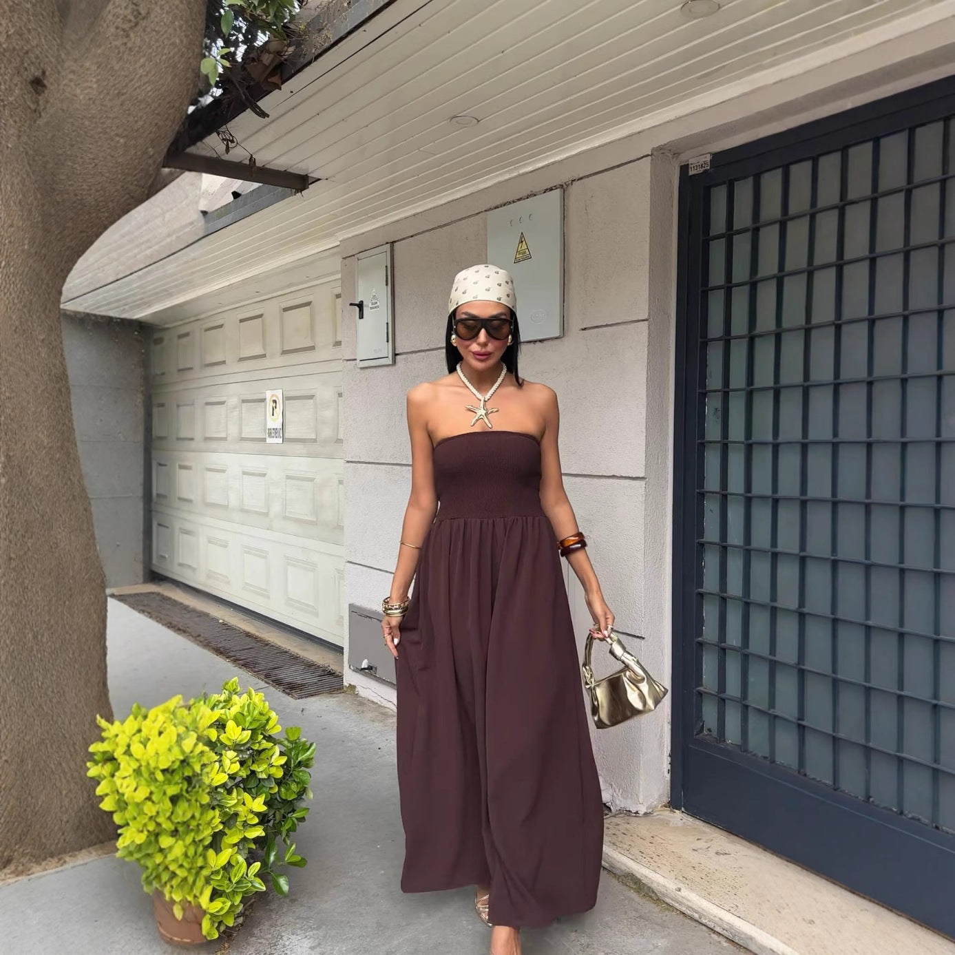 Smocktop Strapless Damesjurk Midi – Perfecte Pasvorm voor Elke Gelegenheid