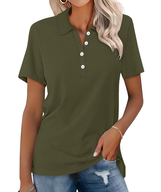 Katoenen Dames Polo Shirt met Ademende Stof – Comfortabele Casual Top voor Elke Dag