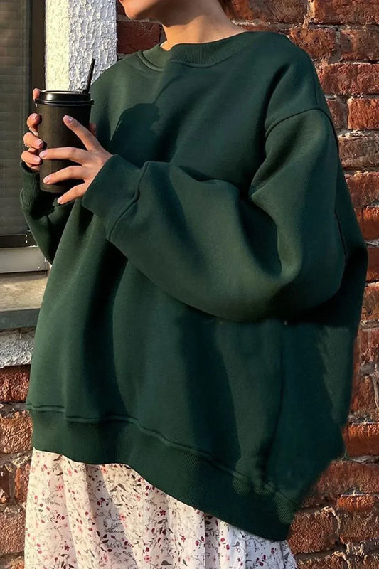 Dames Oversized Sweatshirt – Katoen, Casual met Ronde Hals voor Comfortabele Dagelijkse Outfits