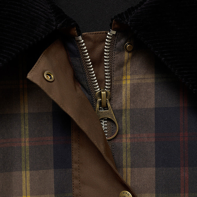 Dames Warme Geruite Jas met Zacht Bontkraag – Casual, Ideaal voor Herfst en Winter