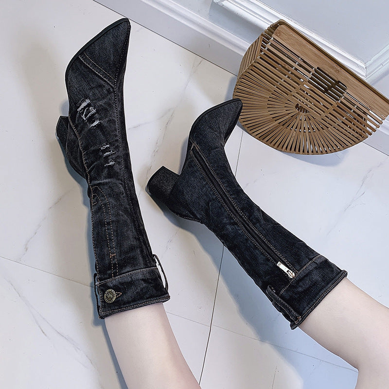 Daisy - Denim Statement Boots