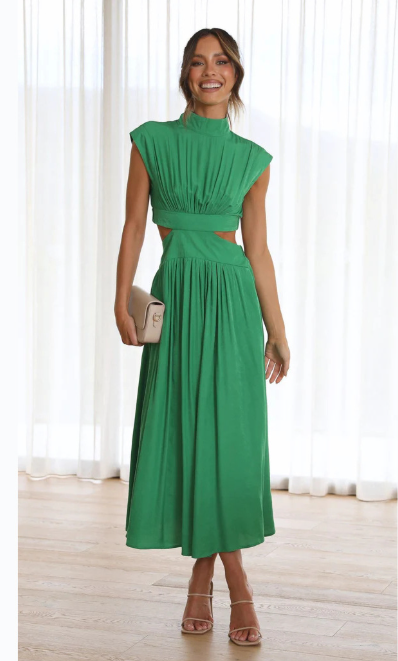 Livia - Stijlvolle Maxi Jurk met Uitgesneden Taille voor Dames