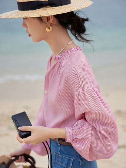 Sophie - Stijlvolle Gestreepte Blouse