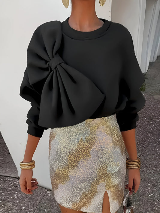 Danique - Elegant Sweatshirt met Strikdetail