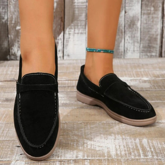 Suède Instappers voor Dames – Slip-on Loafers met Comfortpasvorm