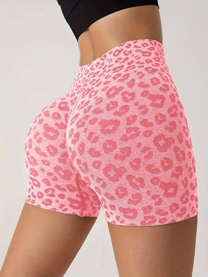 Romy - Trainingsshort met Hoge Taille en Luipaardprint