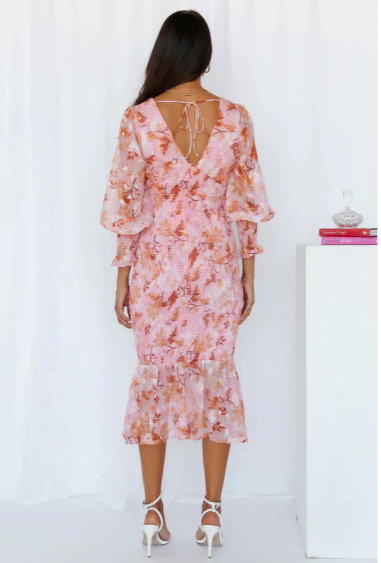 Lara - Elegante Midi Jurk met Bloemenprint voor Dames