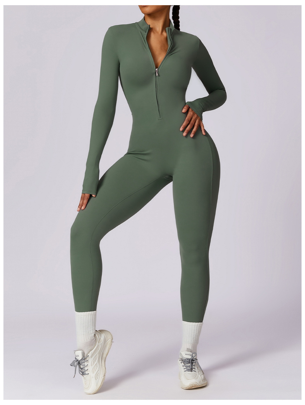 Fayenne - Shaping Yoga Fitness Jumpsuit met Lange Mouwen