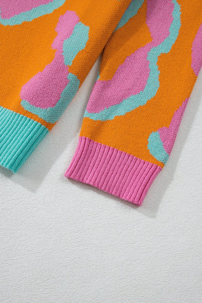 Elouise - Oranje Leopard Pullover