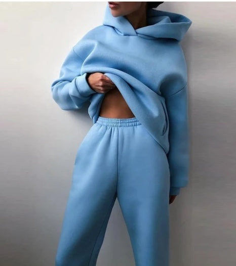 Dames Oversized 2-delig Joggingpak – Hoodie met capuchon & sweatpants, huispak voor loungewear en streetwear