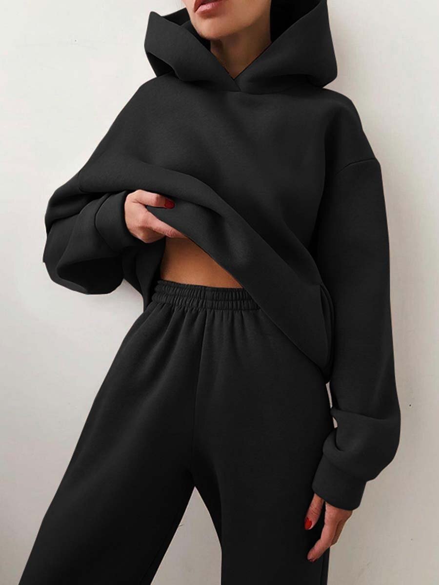 Dames Oversized 2-delig Joggingpak – Hoodie met capuchon & sweatpants, huispak voor loungewear en streetwear