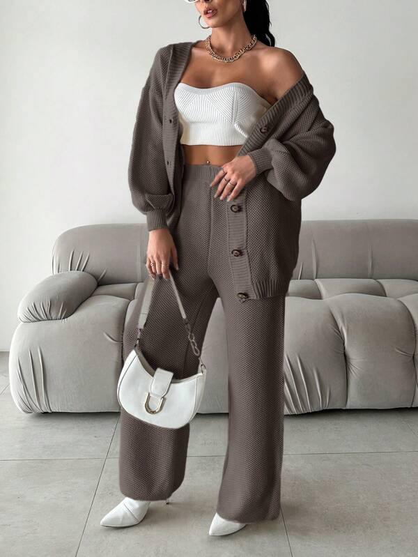 Galina - Gebreide Set met V-Hals