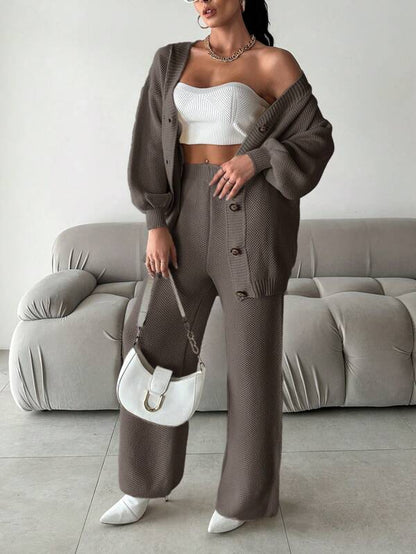 Galina - Gebreide Set met V-Hals