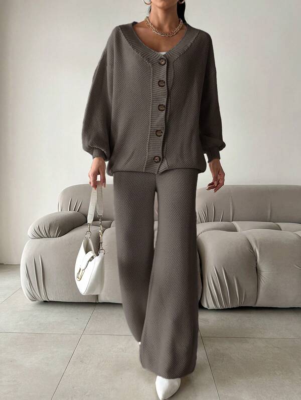 Galina - Gebreide Set met V-Hals