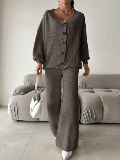 Galina - Gebreide Set met V-Hals