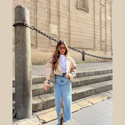 Yara - Stijlvolle Korte Trenchcoat