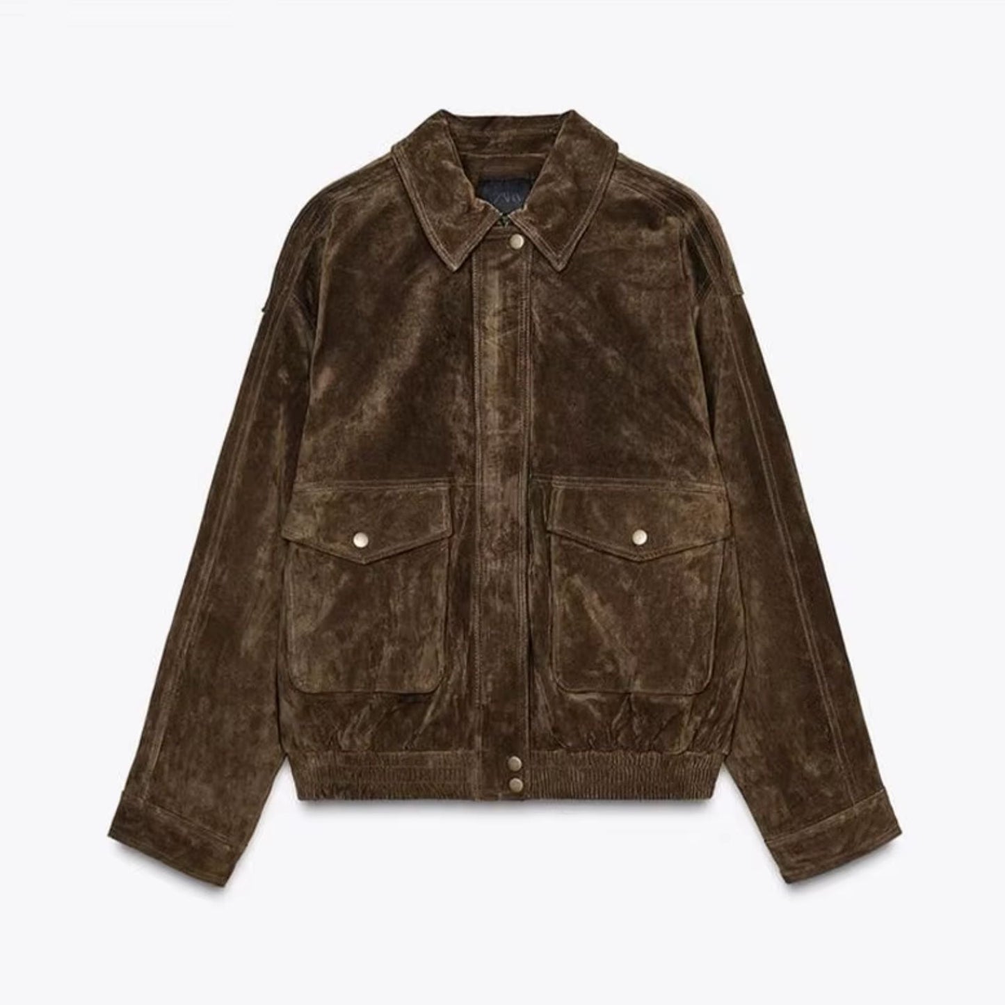 Dames Oversized Suede Jas – Beige, Lichtgewicht Herfstjack voor Casual en Avondkleding