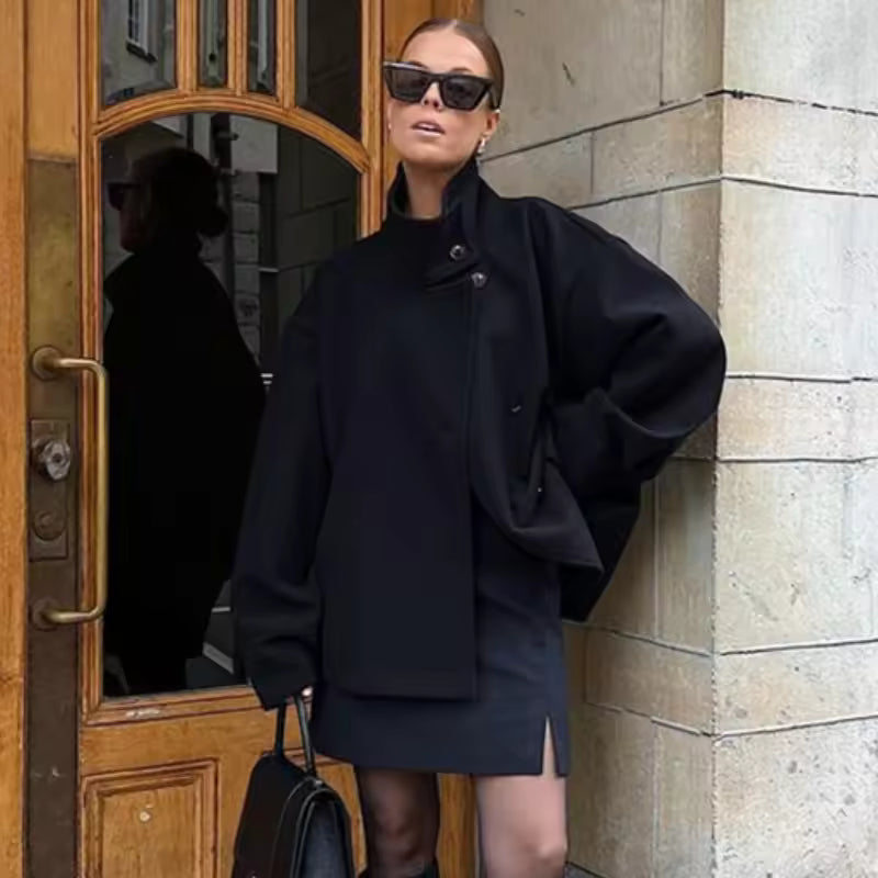 Elise – Luxe Breasted Korte Jas