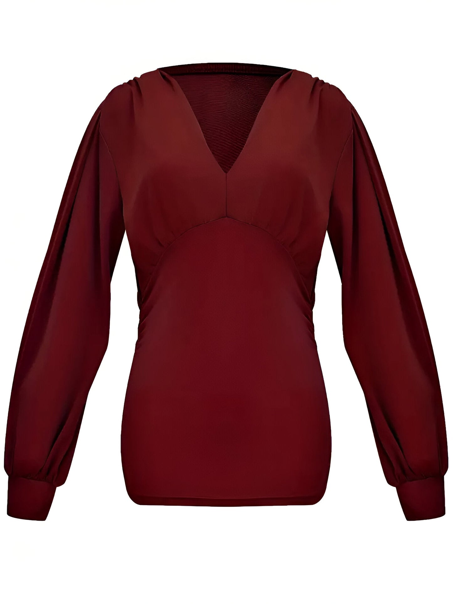 Caylee - Getailleerde Casual Blouse met Lantaarnmouwen