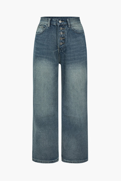 Mirjam | Vintage Knopen Vlieg Jeans