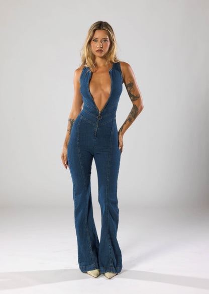 Fayenne - Trendy Denim Jumpsuit