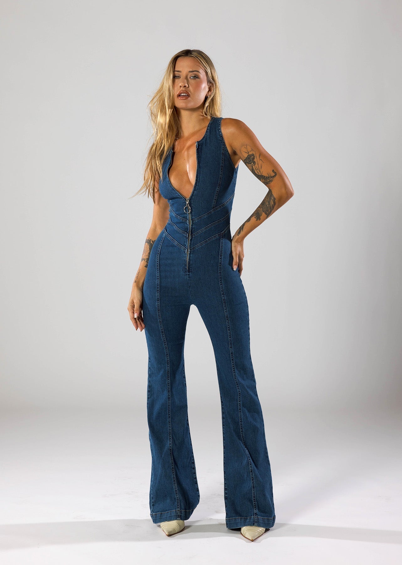 Fayenne - Trendy Denim Jumpsuit