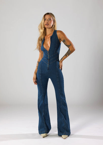 Fayenne - Trendy Denim Jumpsuit