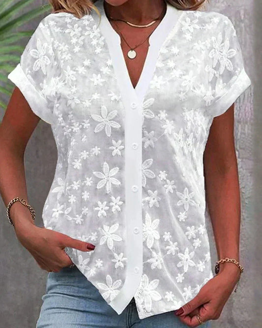 Annelie - Witte Kanten Blouse