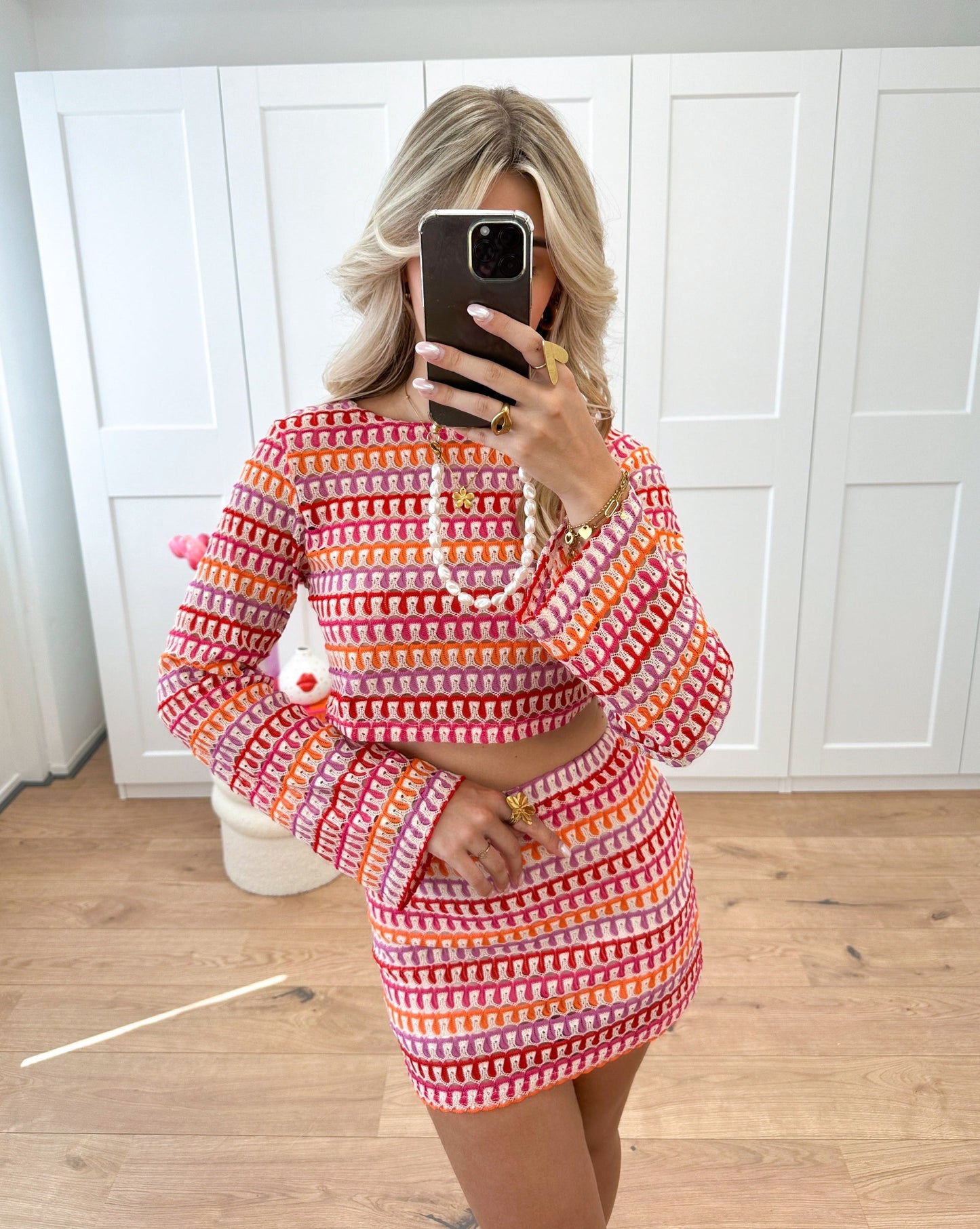 Nora - Trendy Twee-Delige Set met Crop Top en Hoge Taille Minirok