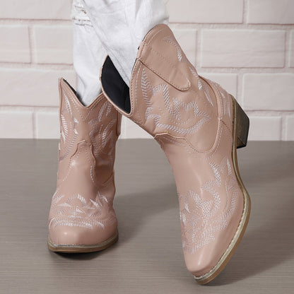 Laurice - Stijlvolle geborduurde leren cowboylaarzen