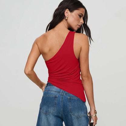 Imani - One-Shoulder Top met Tailleband