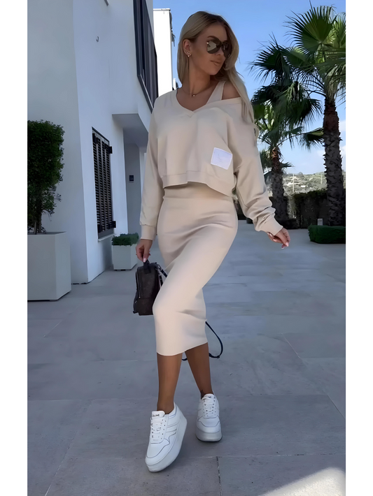 Livia - Comfortabele Jurk en Trui Set