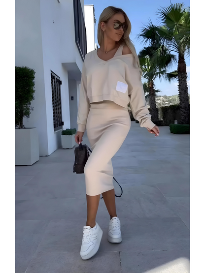 Livia - Comfortabele Jurk en Trui Set