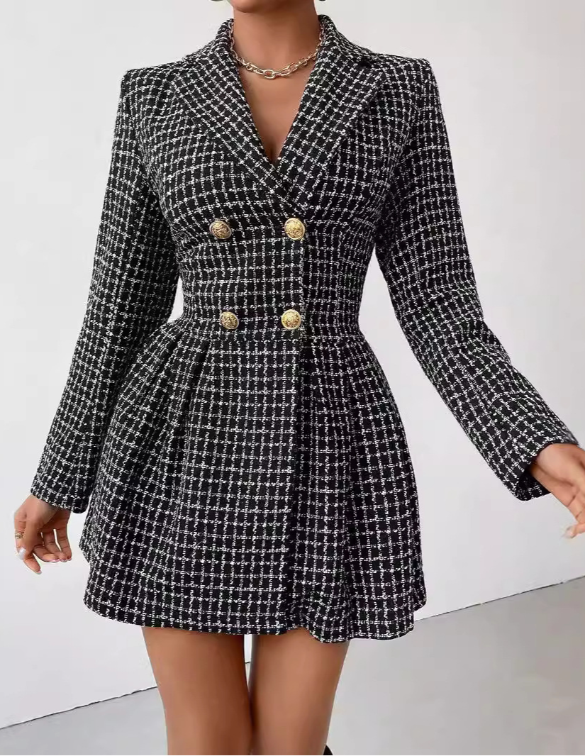 Romi - Trendy V-Hals Rokjasje met Lange Mouwen