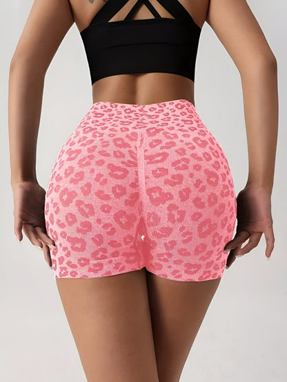 Romy - Trainingsshort met Hoge Taille en Luipaardprint