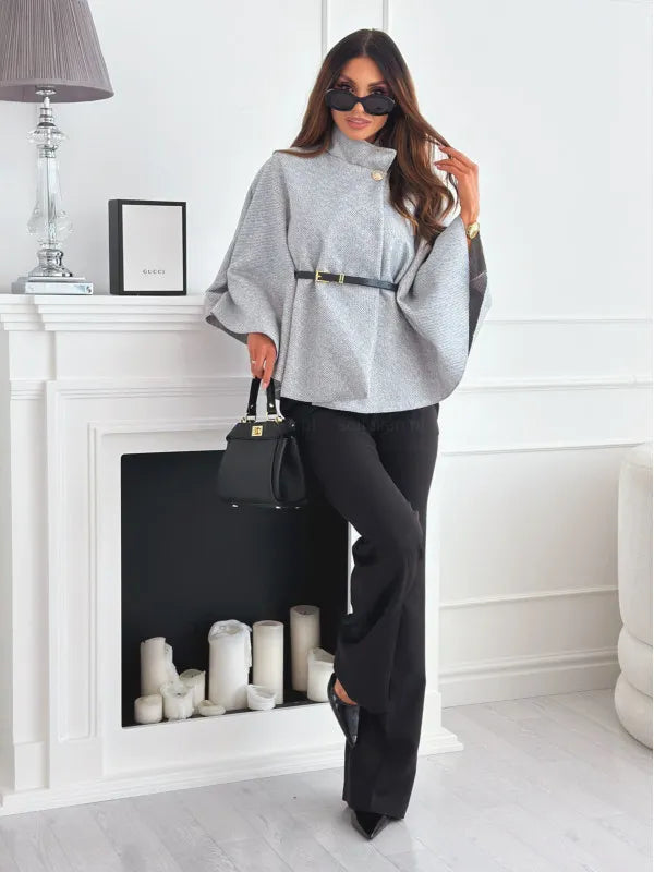 Dames Poncho – Moderne Oversized Stijl, Katoen