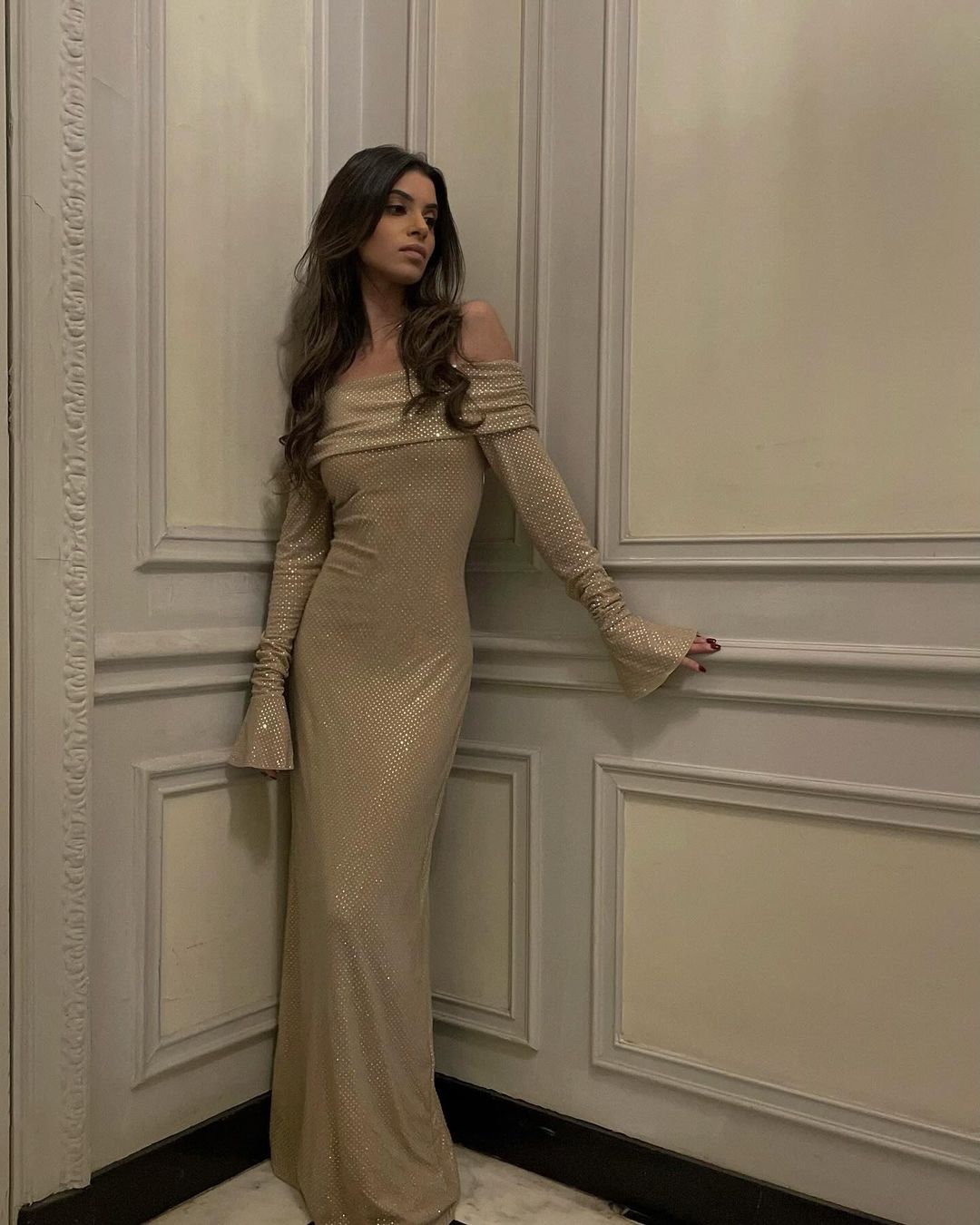 Luna - Glinsterende Off-Shoulder Maxi Jurk