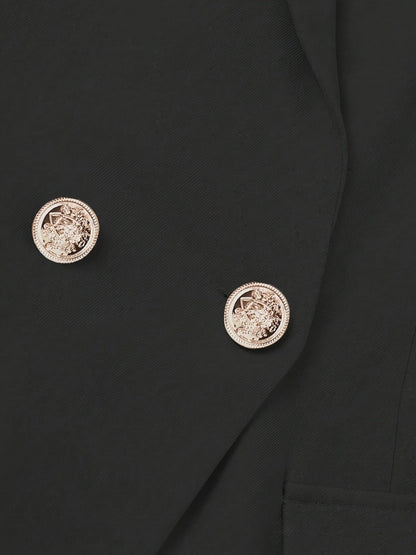 Gisla - Elegante Effen Kleur Tweedelige Blazer Set