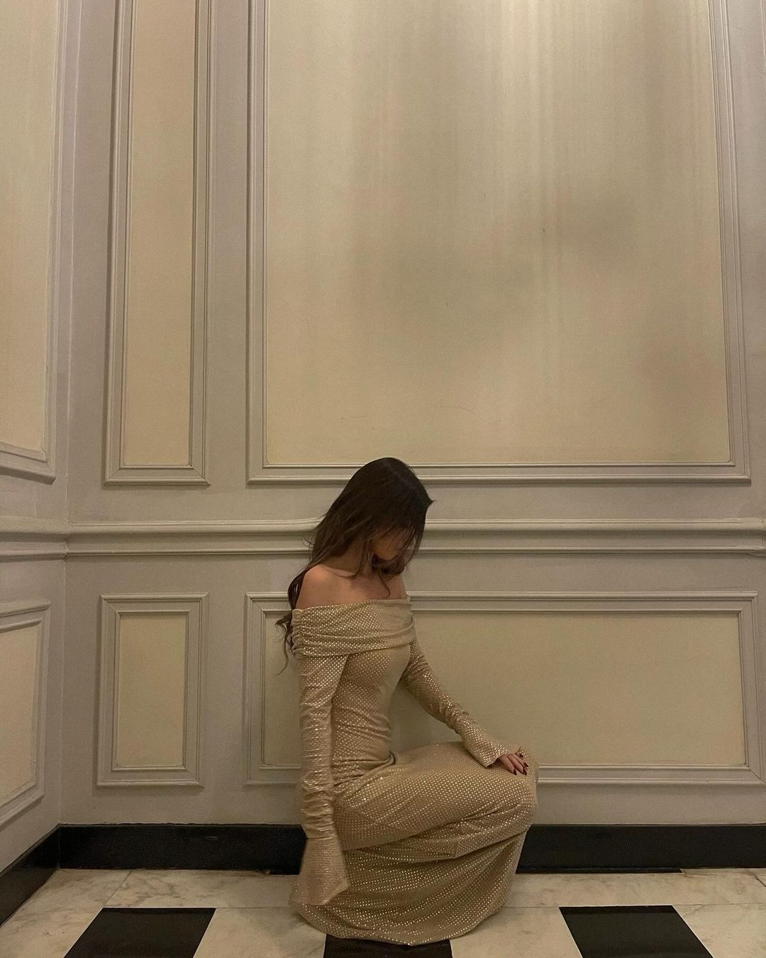 Luna - Glinsterende Off-Shoulder Maxi Jurk