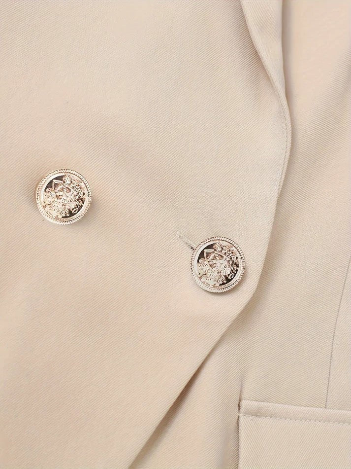 Gisla - Elegante Effen Kleur Tweedelige Blazer Set