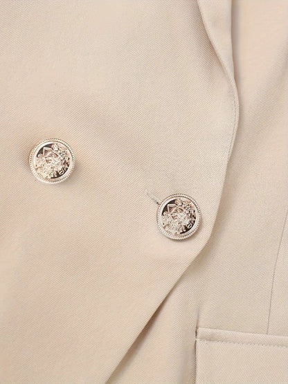 Gisla - Elegante Effen Kleur Tweedelige Blazer Set